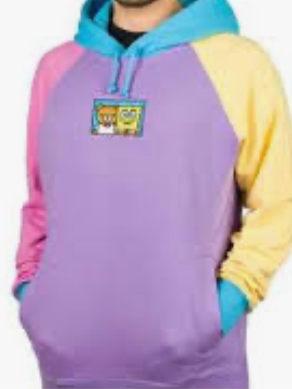 TEDDY FRESH Colorblock Hoodie - Purple, Pink, Yellow & Blue!! S